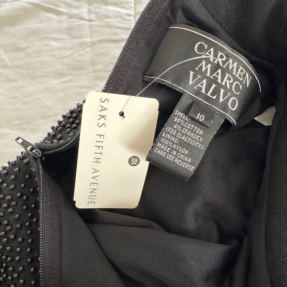 Carmen Marc Valvo Beaded Moc Neck Top - Picture 12 of 13